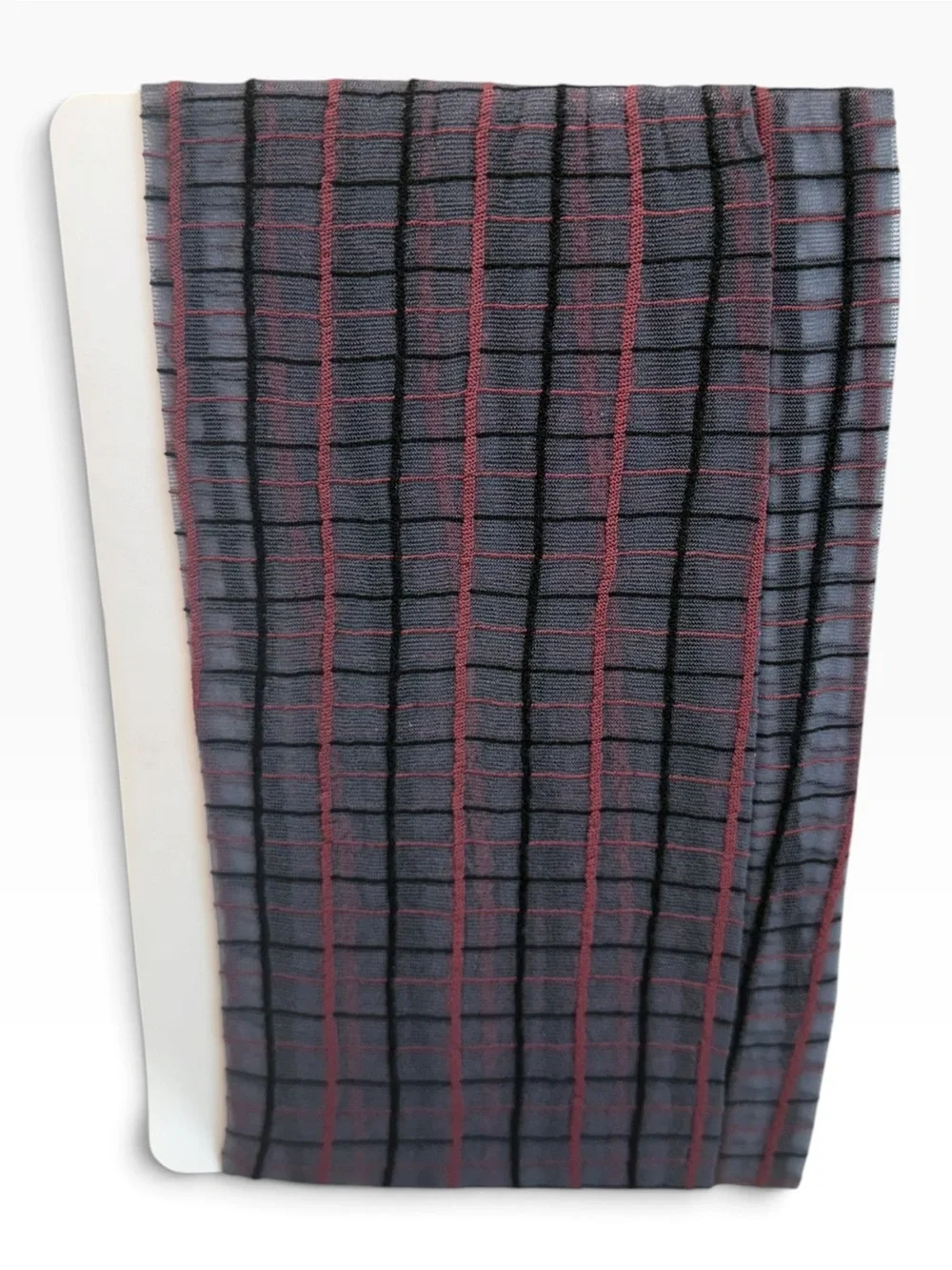 Music Legs Plaid Pantyhose P135 OS Fits 5’-5’10” 100-175lbs Grey/Black/Red